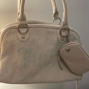 Juicy Couture Cream Handbag with Rhinestone Detailing